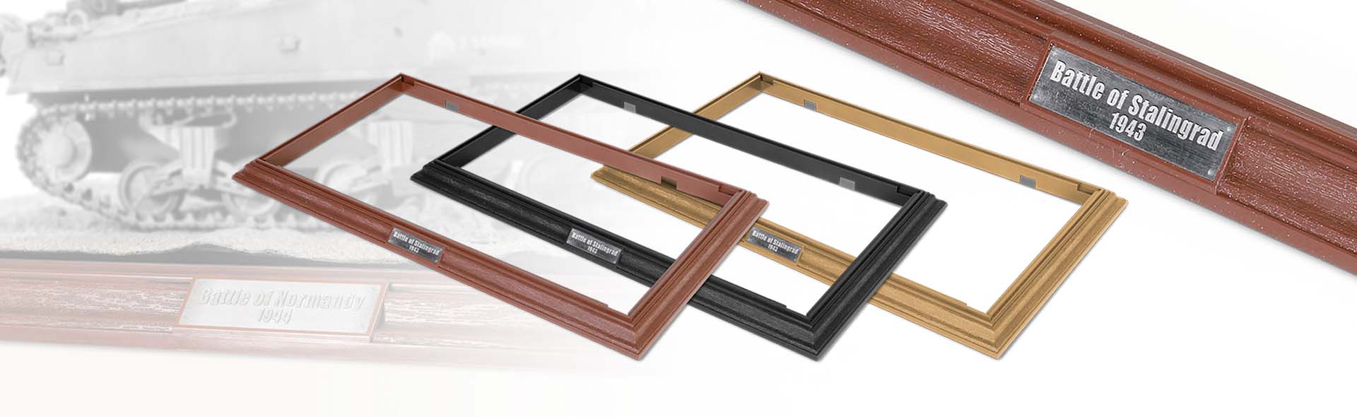 Display Base Frames (Medium Size) - MAHOGANY + 3 metal nameplates