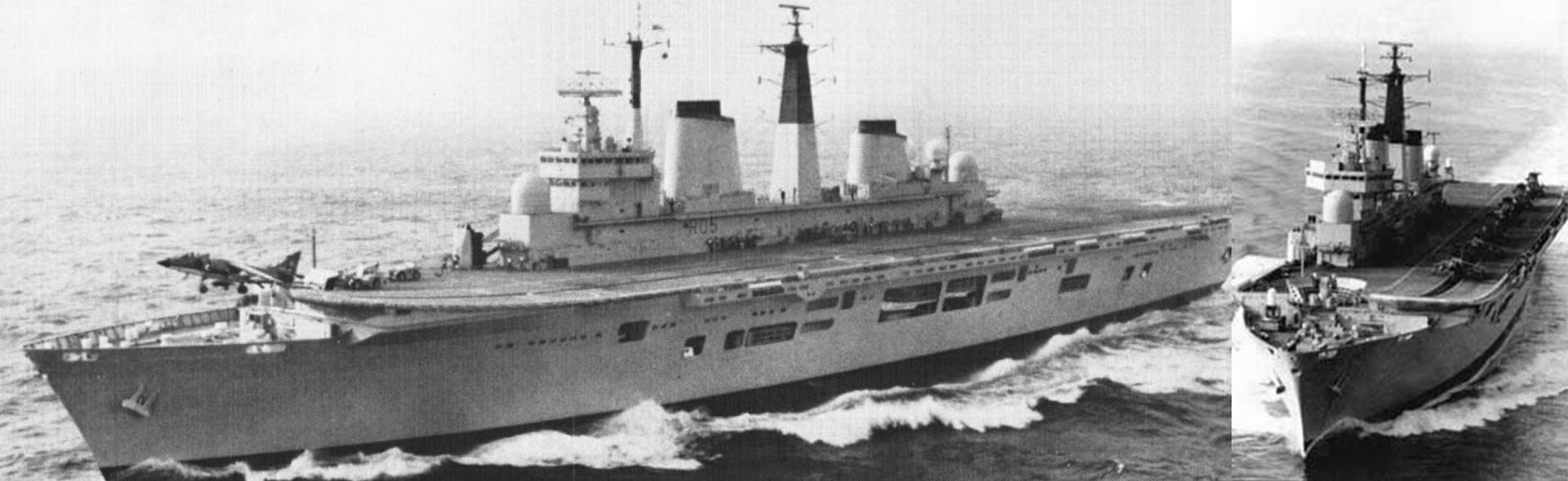 HMS Invincible (R05) light aircraft carrier Falkland islands 1982 Full hull