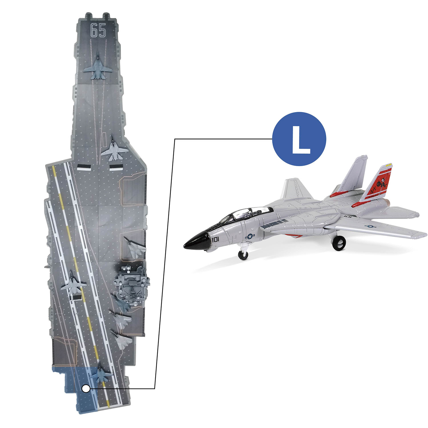 The complete position of section L of the CVN-65 deck